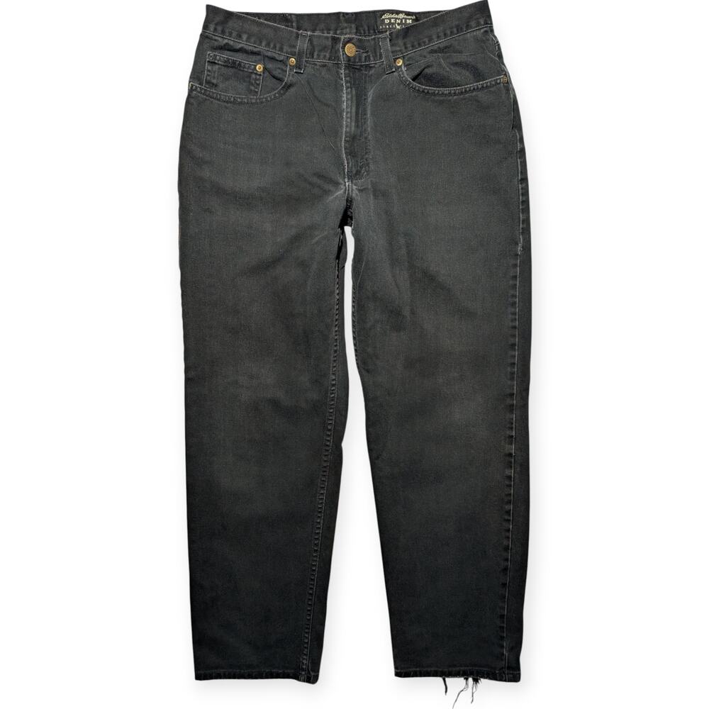 Vintage Eddie Bauer Denim Black Jeans Relaxed Fit Mens 33x30.5